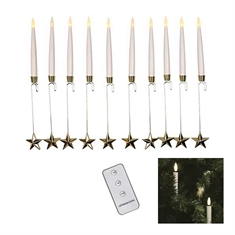 Det Gamle Apotek Juletræslys med holder 10 stk. - Stjerne