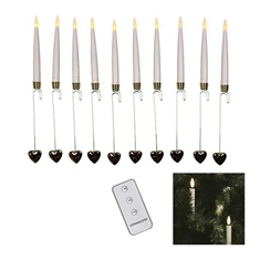 Det Gamle Apotek Juletræslys med holder 10 stk. - Hjerte