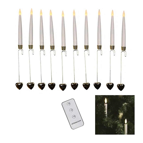 Det Gamle Apotek Juletræslys med holder 10 stk. - Hjerte