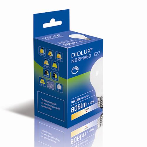 Diolux - NORMA60 - 8W - 930, E27 - 806lm