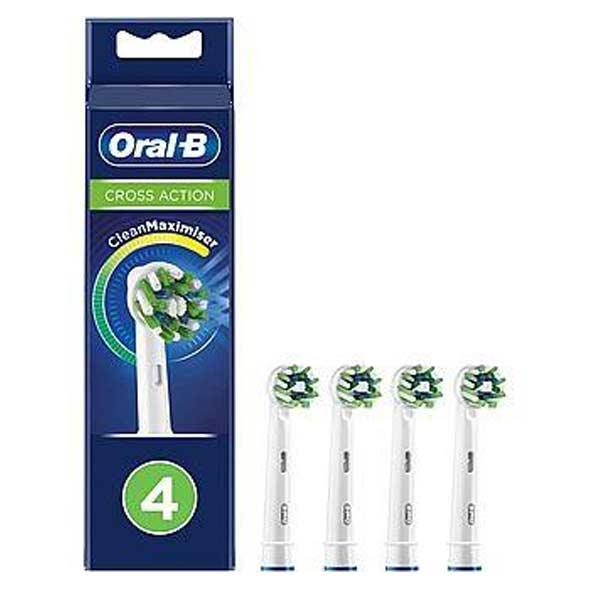Se Ekstra til elektrisk tandbørste Oral-B Cross Action Hvid 4 enheder hos Kai Berntsen ApS