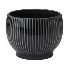 Knabstrup urtepotteskjuler - Rippel black - Ø18