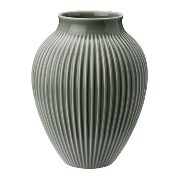 Knabstrup Vase - Ripple Mat Grøn - 27 cm