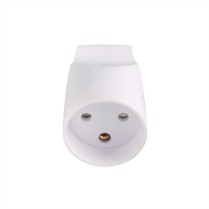 Forlængerled rund m/jord - Hvid