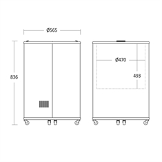Scancool TK86BE Tøndekøler produktmål